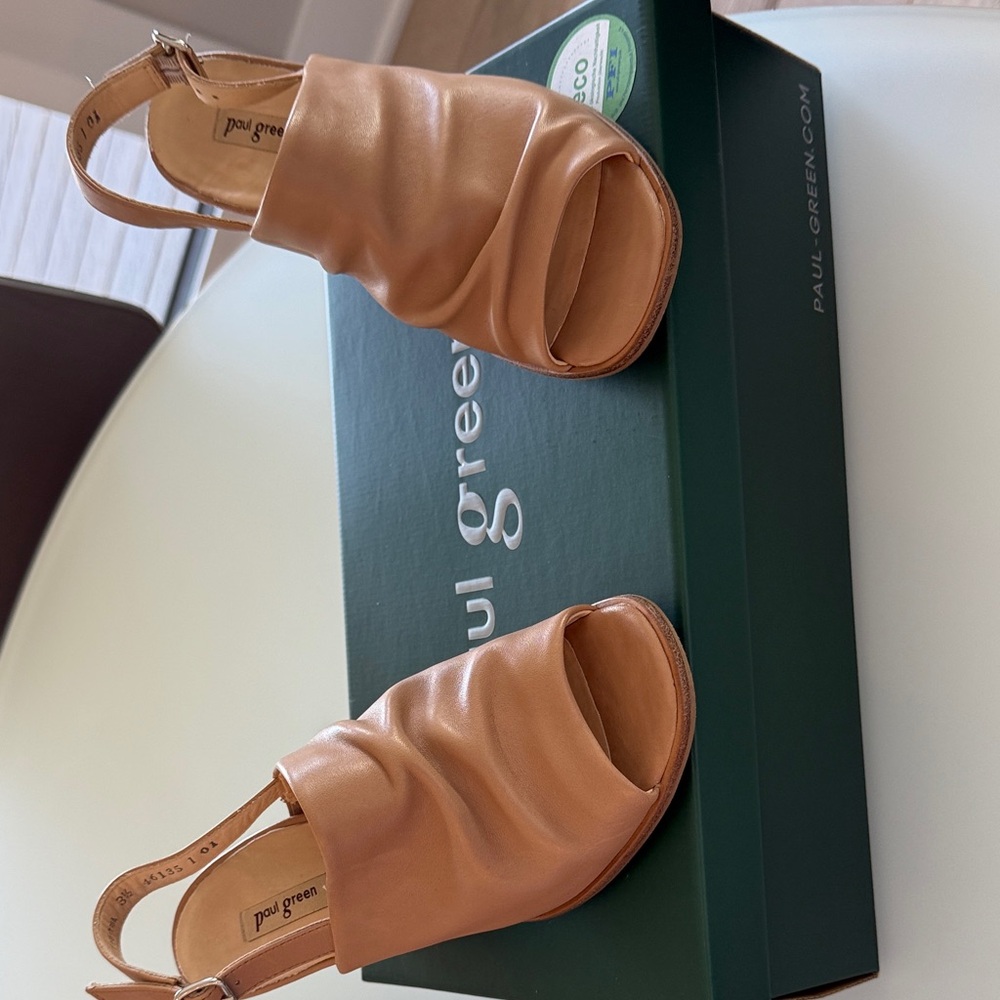 Paul Green Camel Open-Toe Sandals